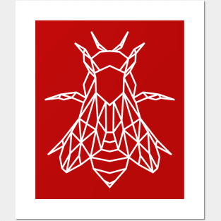 Geometric Bee in White Posters and Art